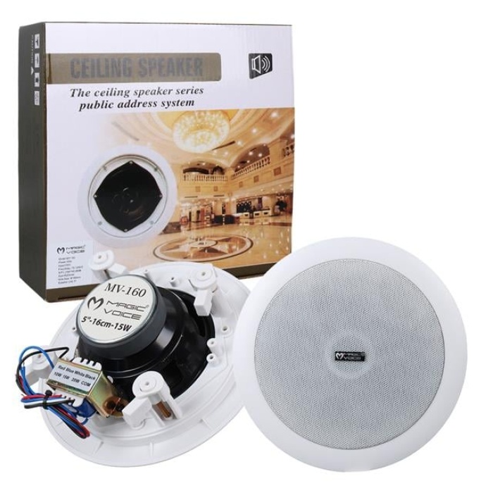 MagicVoice MV-160 16 CM 6 Tweeterli Beyaz Trafolu Alçıpan Tavan Hoparlör