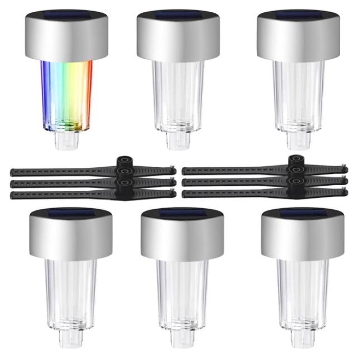 Powermaster PM-26962 Metal Gövdeli Dc 5V RGB Solar Balkon-Havuz-Bahçe Lambası (6lı Paket)