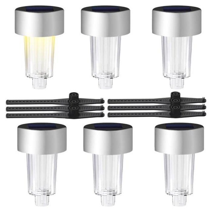 Powermaster PM-26961 Metal Gövdeli Dc 5v Gün Işığı Solar Balkon-Havuz-Bahçe Lambası (6lı Paket)