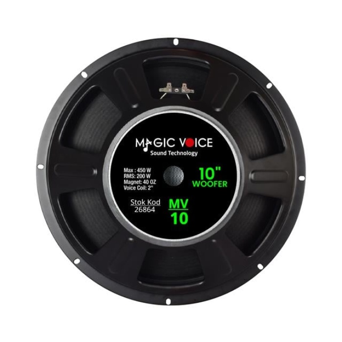 Magicvoice MV-10 Maks. 450 Watt / Rms 200 Watt 10” Siyah 25 Cm Woofer Yedek Hoparlör