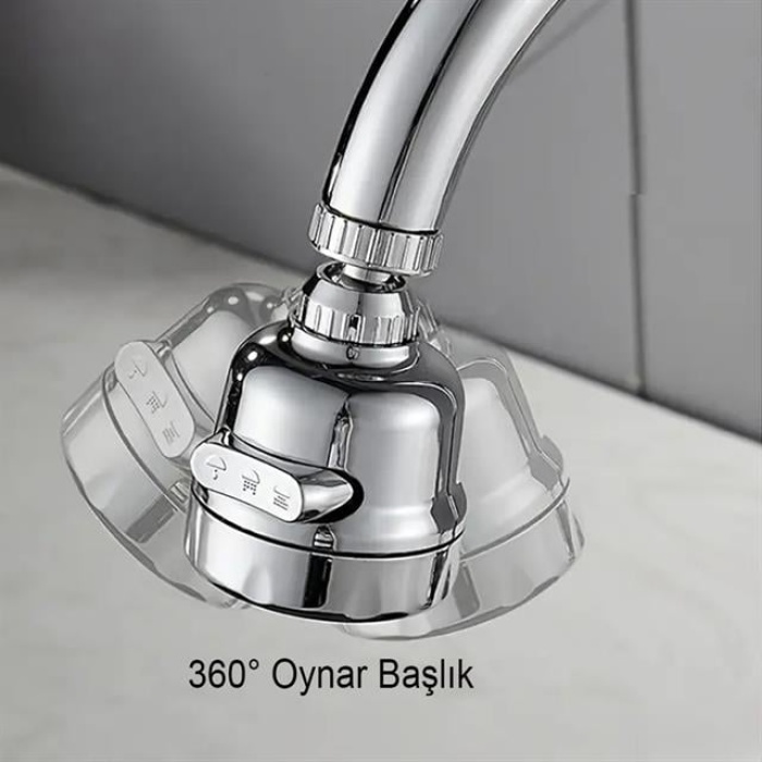 Sunup SN-27115 3 Kademeli Tasarruflu Musluk Başlığı 360 Derece
