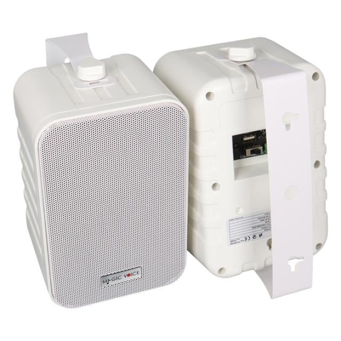MagicVoice F-LHY4A 4 (10 CM) Hat Trafolu Duvar Tipi Sütun Hoparlör (10W RMS / 150W Peak - MP3 USB Uyumlu) Çiftli Takım Set - Beyaz