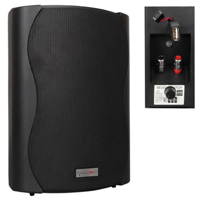 MagicVoice F-LHY6.5S 6.5 (16 CM) Hat Trafolu Duvar Tipi Sütun Hoparlör (30W RMS / 200W Peak - MP3 USB Uyumlu) - Siyah