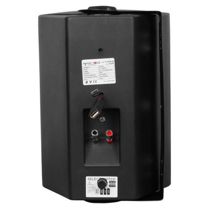 MagicVoice F-LHY6.5S 6.5 (16 CM) Hat Trafolu Duvar Tipi Sütun Hoparlör (30W RMS / 200W Peak - MP3 USB Uyumlu) - Siyah