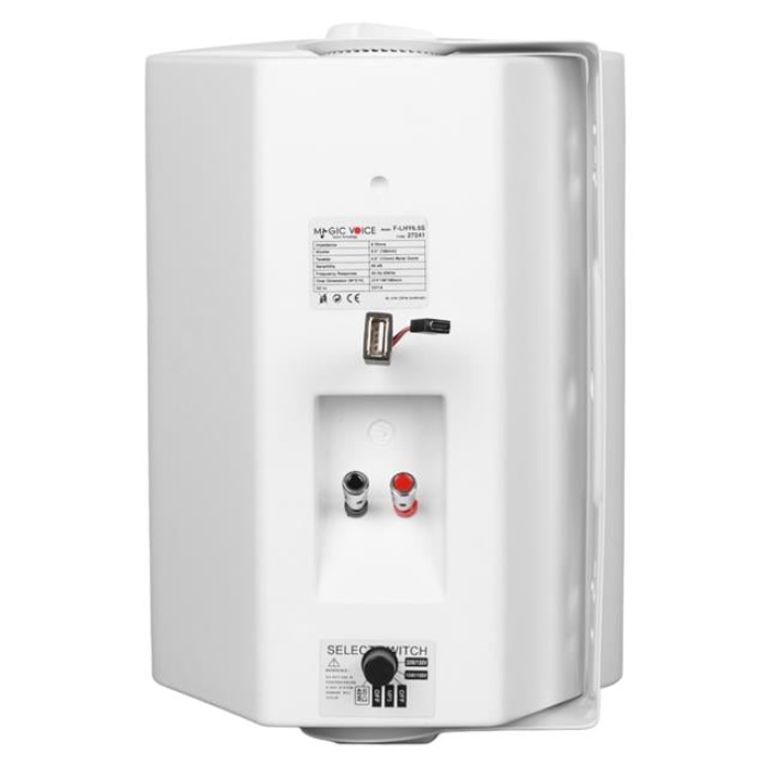 MagicVoice F-LHY6.5S 6.5 (16 CM) Hat Trafolu Duvar Tipi Sütun Hoparlör (30W RMS / 200W Peak - MP3 USB Uyumlu) - Beyaz