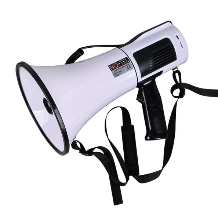 No-Tel 106U Bluetooth-Usb-Siren-Ses Kayıt Özellikli Dahili Bataryalı 100 Watt Büyük Boy Megafon