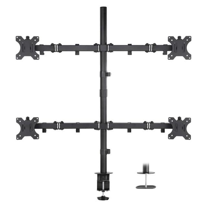 PowerMaster PM-054 13-27 Dörtlü (Quad) Mekanik LCD-LED Gaming Monitör Tutucu Masa Stand Askı Aparatı