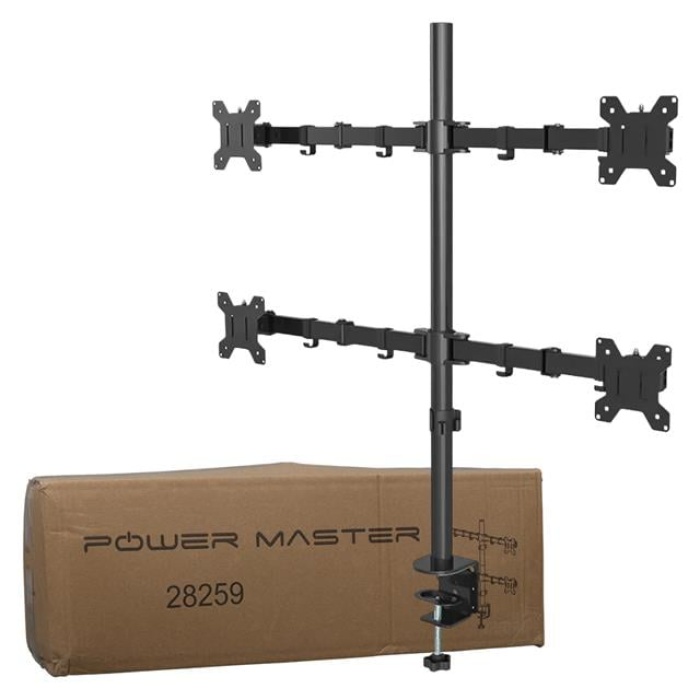 PowerMaster PM-054 13-27 Dörtlü (Quad) Mekanik LCD-LED Gaming Monitör Tutucu Masa Stand Askı Aparatı