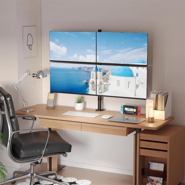 PowerMaster PM-054 13-27 Dörtlü (Quad) Mekanik LCD-LED Gaming Monitör Tutucu Masa Stand Askı Aparatı