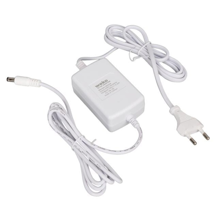 Weko Tottolet 1200 12 Volt - 3.2 Amper 5.5 2.5 Uçlu Yerli Üretim Plastik Kasa Beyaz Masaüstü Adaptör