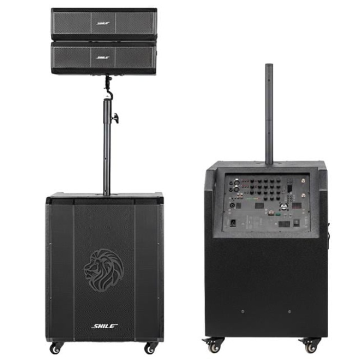 Shile SL-9 400W Aktif Kule Ses Sistemi 2 Adet Kablosuz Mikrofonlu Tekerlekli MDF Kasa Bluetooth/TWS/DSP Destekli PA Seti
