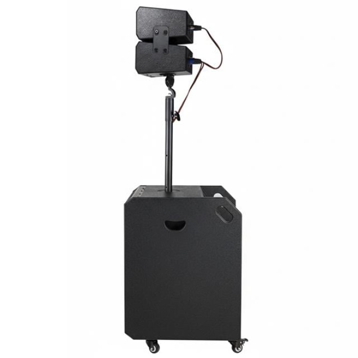 Shile SL-9 400W Aktif Kule Ses Sistemi 2 Adet Kablosuz Mikrofonlu Tekerlekli MDF Kasa Bluetooth/TWS/DSP Destekli PA Seti