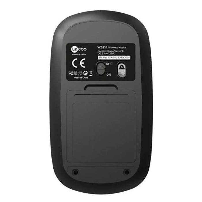 Lenovo Lecoo WS214 2.4GHz Kablosuz 1200DPI Siyah Optik Mouse