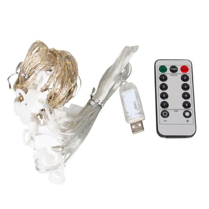 Winnboss EKL-11 300 Günışığı Ledli Peri Motifli 3X3 Perde Dekoratif Aydınlatma 8 Modlu USB 5VDC Kumandalı