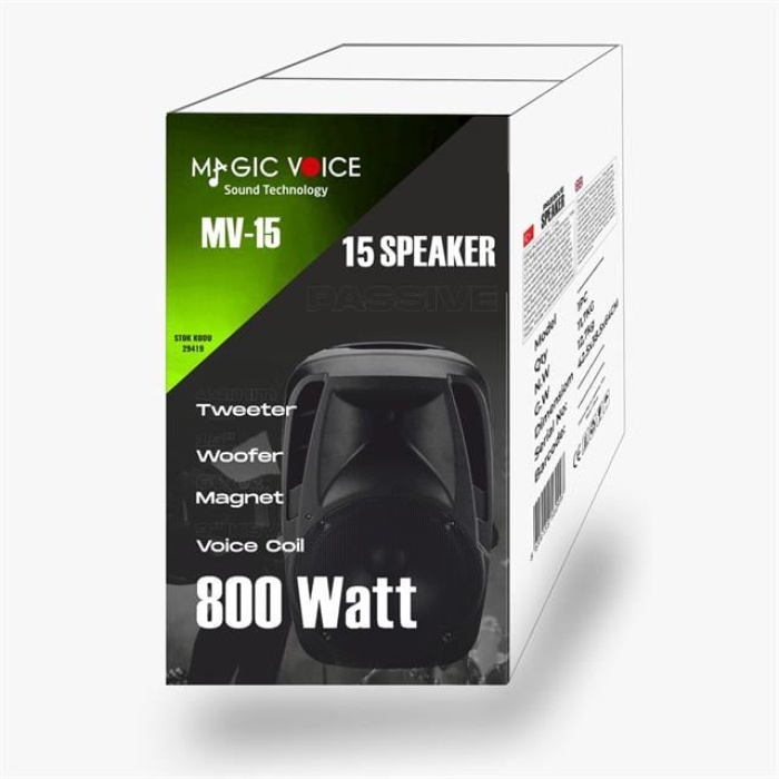 MagicVoice MV-15 800 Watt 15 2-Yollu Pasif Kabin Hoparlör