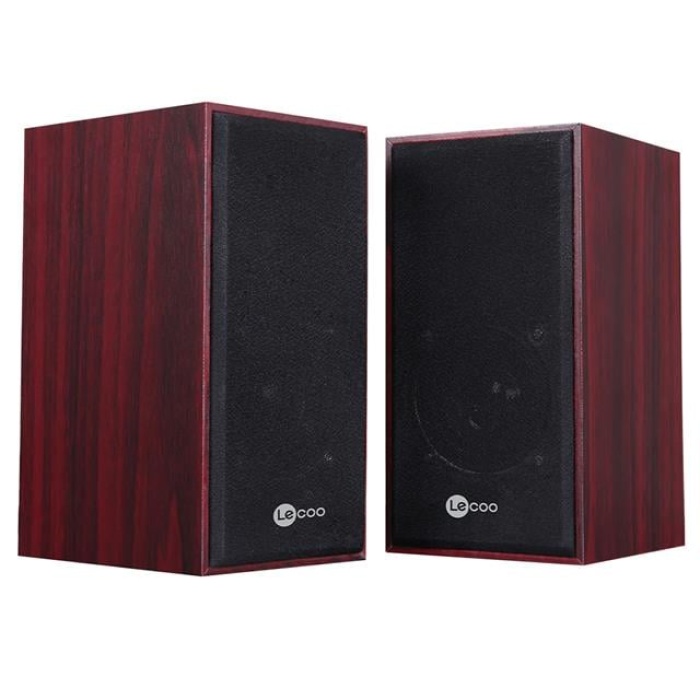 Lenovo Lecoo DS105 6W Ahşap Gövdeli Masaüstü Stereo Hoparlör - USB + 3.5mm Jack Girişli PC Hoparlörü