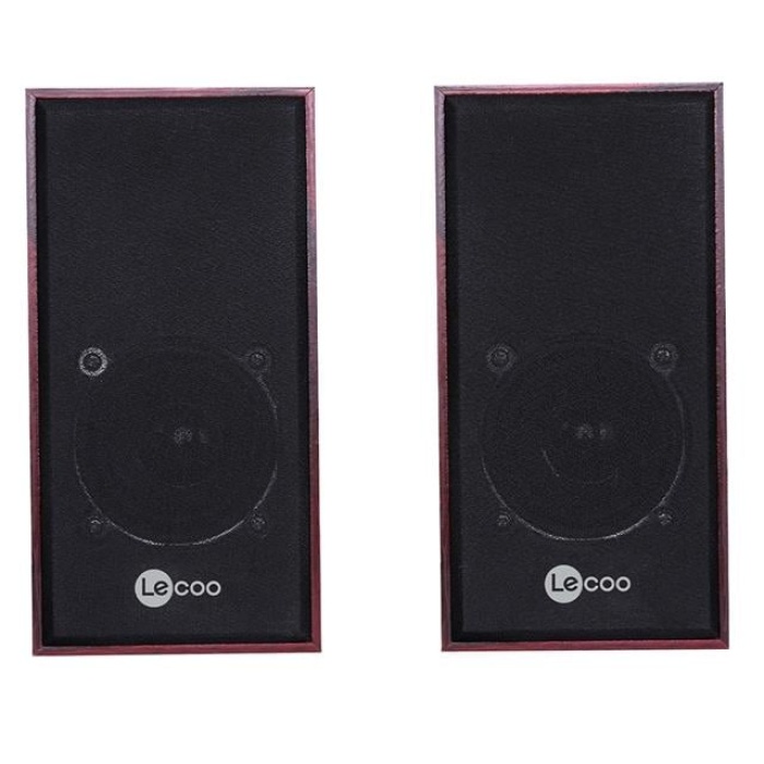 Lenovo Lecoo DS105 6W Ahşap Gövdeli Masaüstü Stereo Hoparlör - USB + 3.5mm Jack Girişli PC Hoparlörü