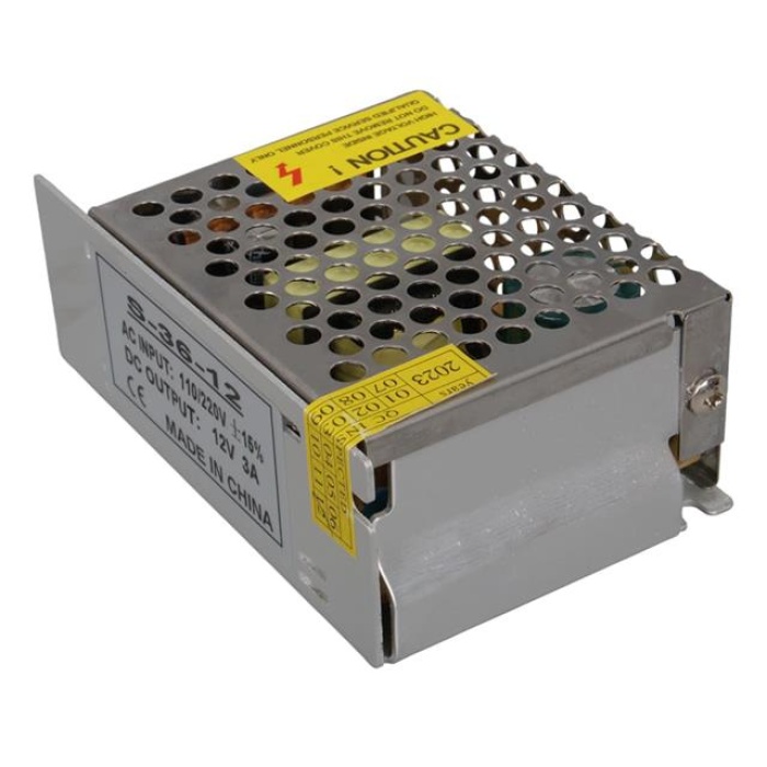 Powermaster PM-31826 12 Volt 3 Amper 36 Watt  Metal Kasa Adaptör