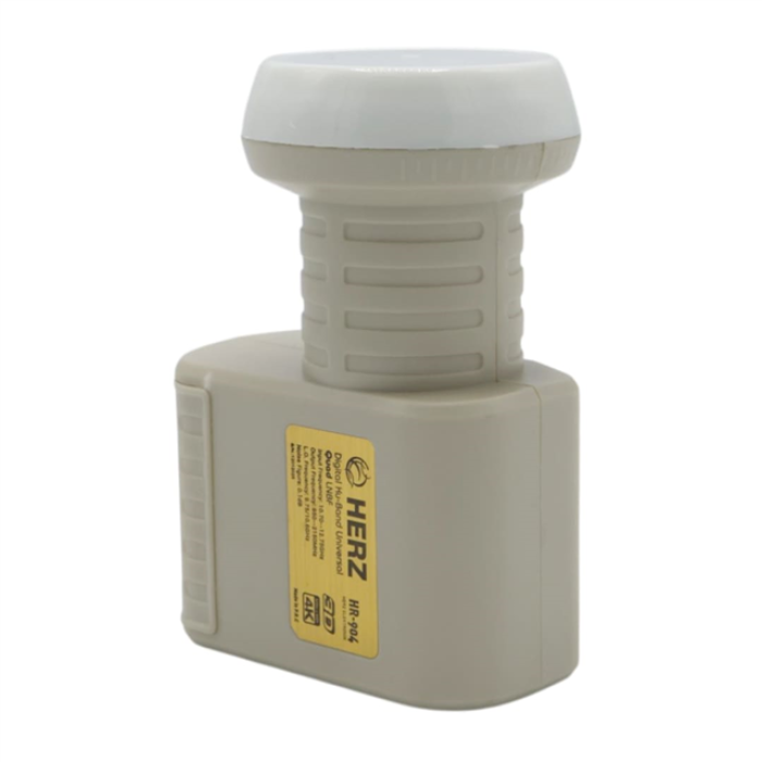 Herz HR-904 Digital Ku-Band Quad 4lü LNB Universal - Altın Uçlu 0.1dB Sharp Chip