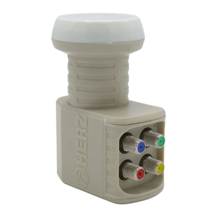 Herz HR-904 Digital Ku-Band Quad 4lü LNB Universal - Altın Uçlu 0.1dB Sharp Chip