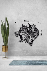 Dekoratif Motifli Kurt Metal Tablo