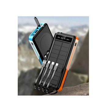 Solar Powerbank 1xusb 10.000mah Lcd Ekran Dahili Usb Mikro Type-c Powerbank