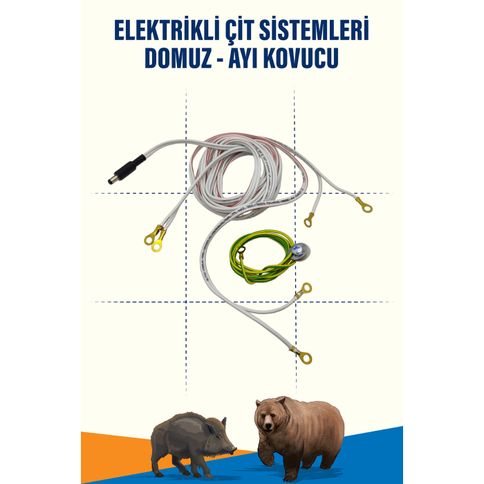Elektrikli Çit Kablo Seti – Akü, Panel, Cihaz ve Topraklama Bağlantı Kabloları