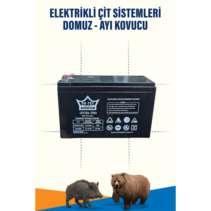 7 Amper Akü – Elektrikli Çit ve Diğer Kullanımlar İçin Yüksek Performanslı Akü