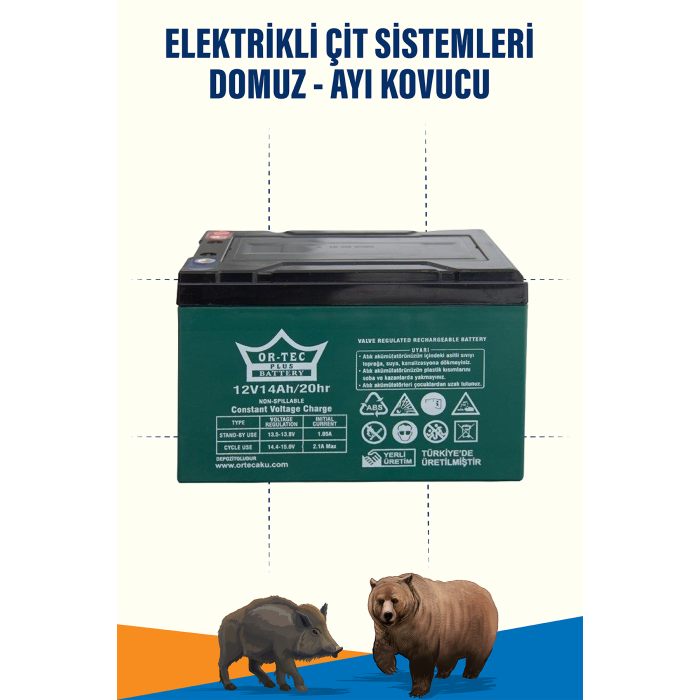 14 Amper Jel Akü – Elektrikli Çit ve Diğer Uygulamalar İçin Yüksek Performanslı Akü