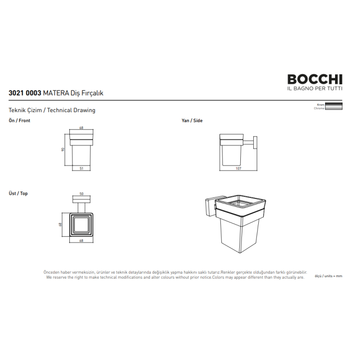 Bocchi Matera Diş Fırçalık Krom