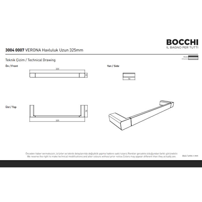 Bocchi Verona Havluluk Uzun 325 Mm Krom