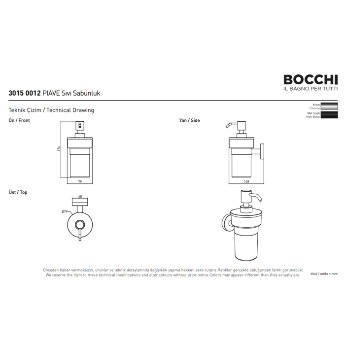 Bocchi Piave Sabunluk Krom