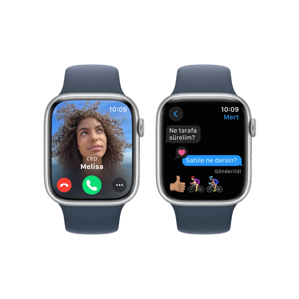 APPLE Apple Watch S9 45mm Gümüş-Mavi SB-S/M Akıllı Saat