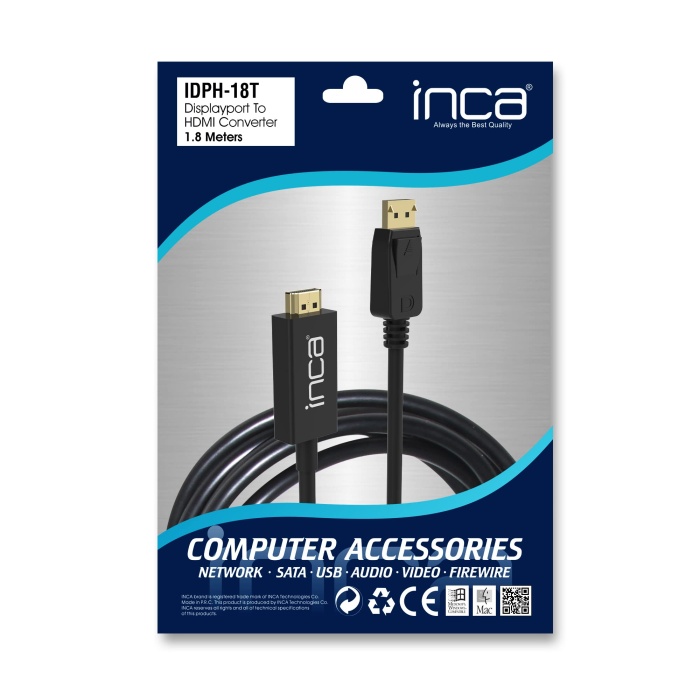 Inca Displayport To HDMI Kablo - 1.8m