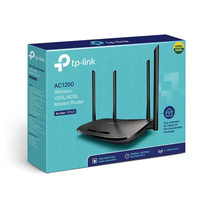 TP-LINK ARCHER VR300 300MBPS-867MBPS KABLOSUZ-AC Wi-Fi 5 4 PORT VDSL MODEM