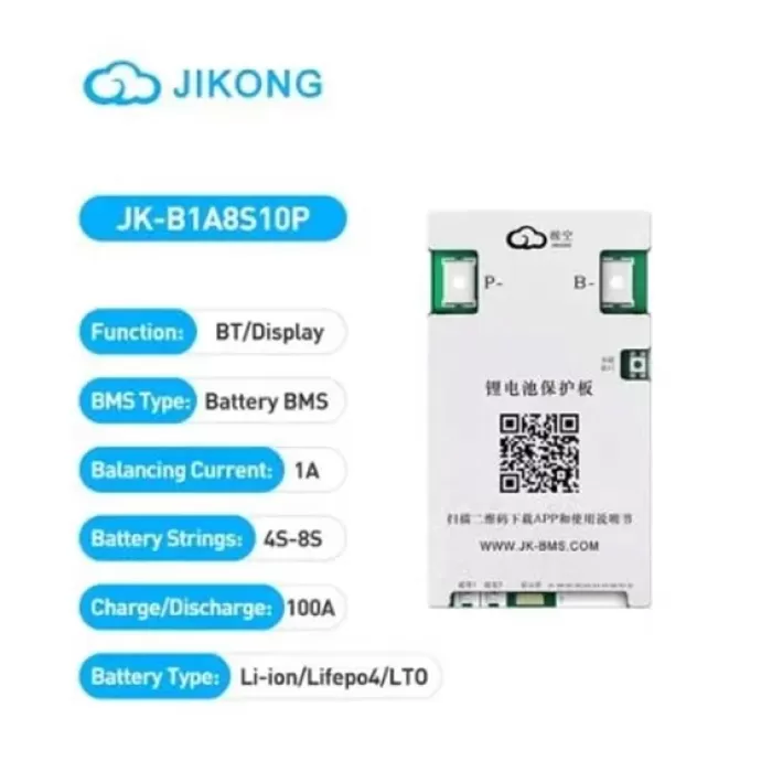 Jikong 4S-8S 100A Deşarj 1A Aktif Balans Bluetoothlu Smart BMS