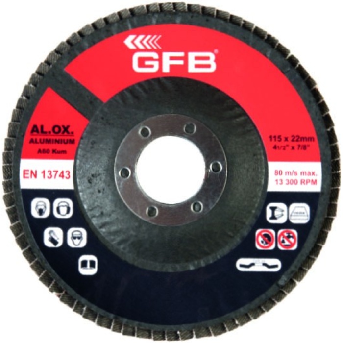GFB Alüminyum Flap Disk Zımpara 40 Kum 10 Ad