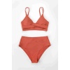  Özel Tasarım Önden Çarpraz Bikini Üstü Kırmızı