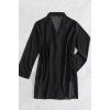  Şifon Gömlek Plaj Elbisesi Pareo Kimono Kaftan Siyah