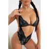 Dantel Fantezi iç Giyim Body Siyah
