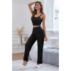  Viskon Siyah 3 Lü Trend Crop Takım 7010