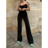 Kadın Yüksek Bel Geniş Paçalı Ithal Krep Pantolon