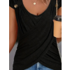 Kadın Kısa Kollu V Yakalı Omuzlarda Büzgü Düğme Detay Viskon Bluz