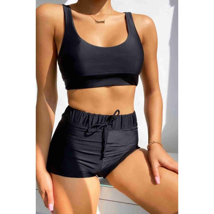  Tankini Bikini Üstü Siyah