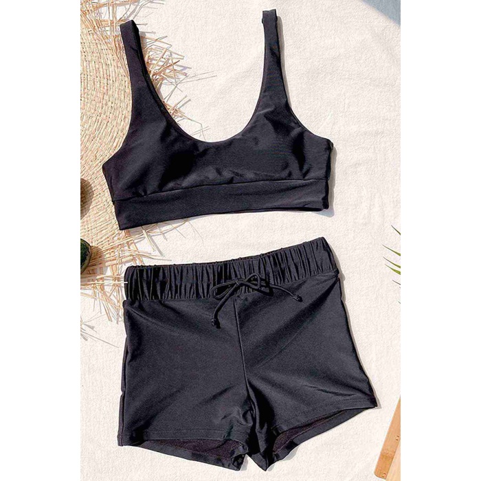  Tankini Bikini Üstü Siyah