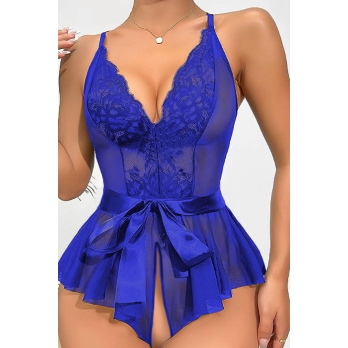  Saks Özel Bölgesi Açık Kuşaklı Gecelik 15065