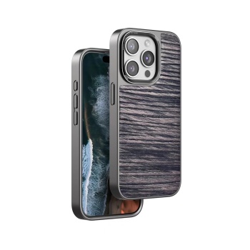 KYL06 iPhone 14 Pro Max Wave Kapak - Kahverengi