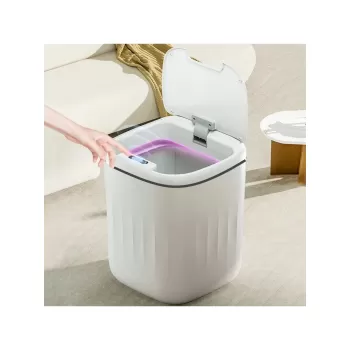Akıllı Sensörlü Çöp Kovası Teknolojik Ofis Banyo Mutfak 20l Uv Işık Antibakteriyel Koku Geçirmez