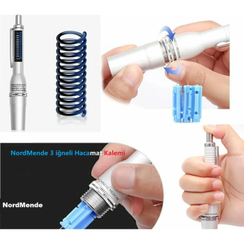 Hacamat Kalemi 3 İğneli 100  İğne Hediye