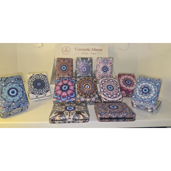 12li Büyüteçli Dikdörtgen Cep Aynası Mz-118